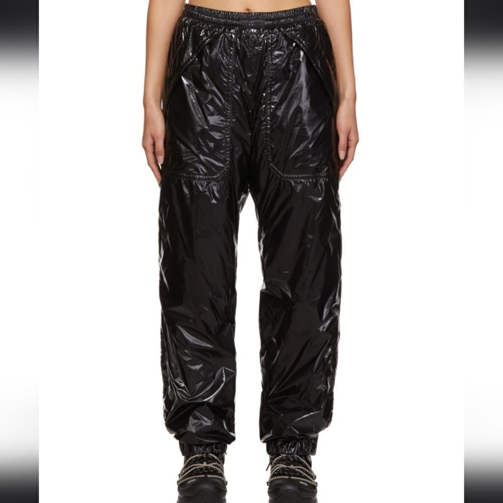 Moncler Grenoble Women's Black Glossy Technical Shell Ski Trousers sz 0 small